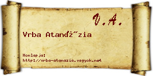 Vrba Atanázia névjegykártya